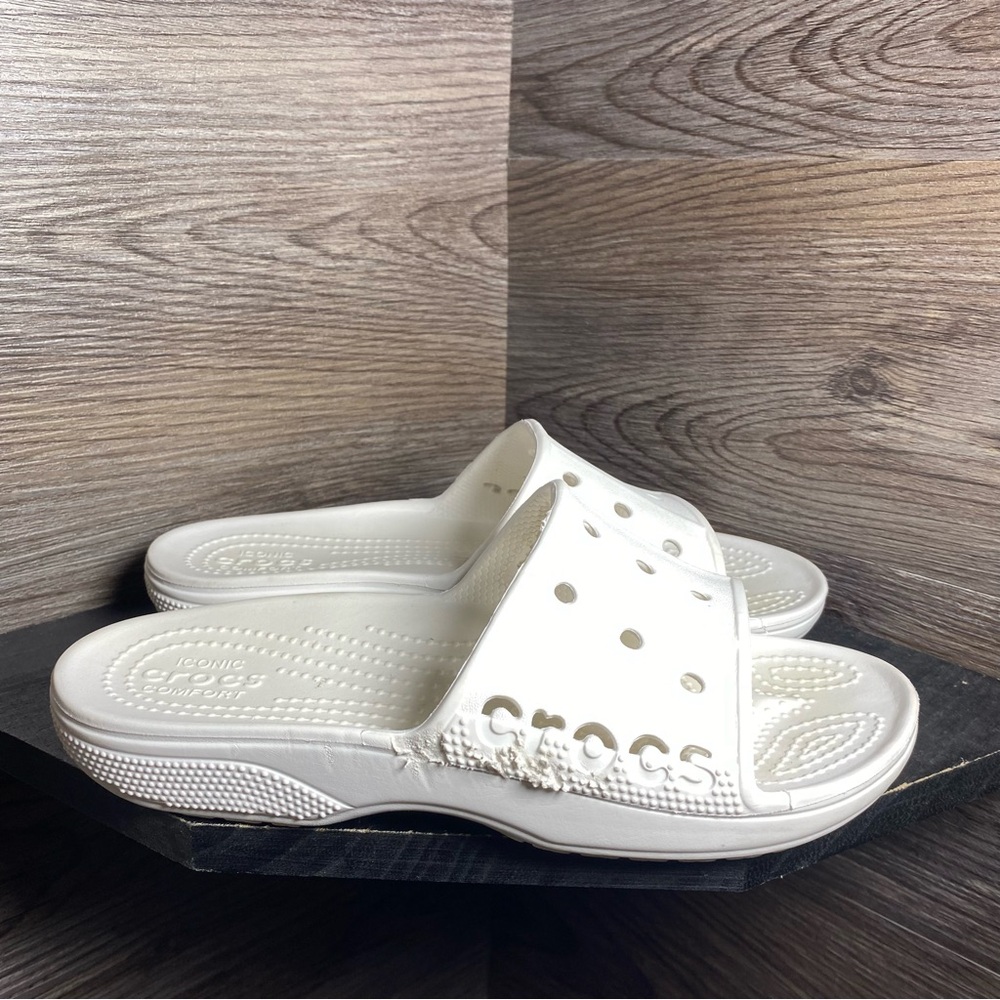 Crocs baya white slides sandals